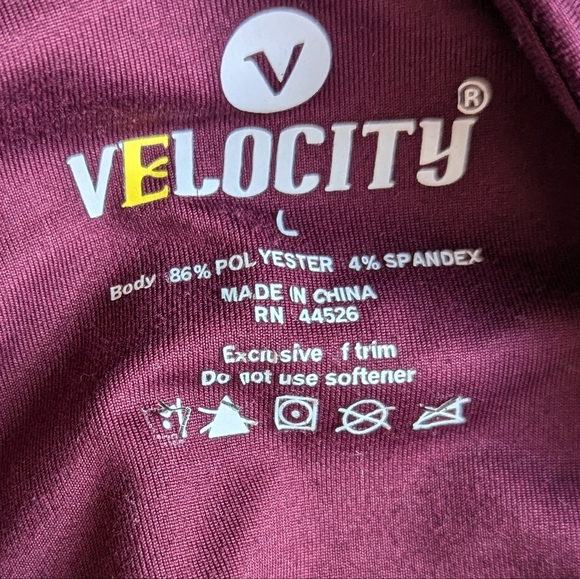 Velocity Womens activewear leggings ankle polyester spandex red wine lightweight - Picture 10 of 13